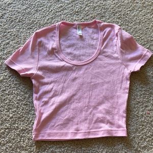 American apparel baby pink crop tee sz S